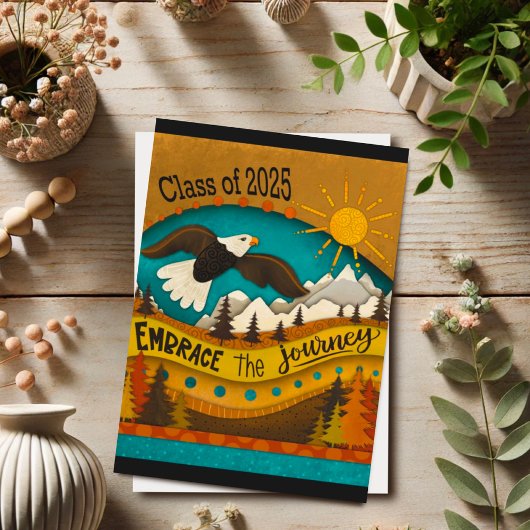 Retro Eagle Soaring Afstuderen Inspirerend Quote Kaart