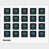 Retro Eagle Synthwave - Neon Vliegende Roofvogel Vierkante Sticker (Vel)