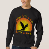 Retro Eagle 'Where There's a Will' Motivational Trui (Voorkant)
