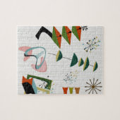 Retro Eames-Era Atomic Geïnspireerd Legpuzzel (Horizontaal)