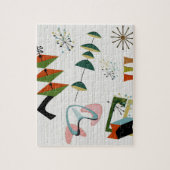 Retro Eames-Era Atomic Geïnspireerd Legpuzzel (Verticaal)