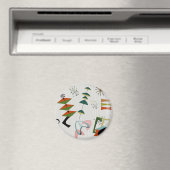 Retro Eames-Era Atomic Geïnspireerd Magneet (Insitu (Vaatwasser))