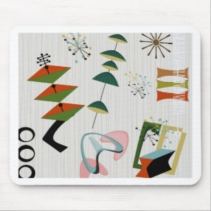 Retro Eames-Era Atomic Geïnspireerd Muismat