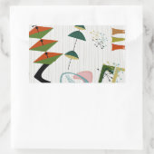 Retro Eames-Era Atomic Geïnspireerd Rechthoekige Sticker (Tas)