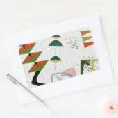 Retro Eames-Era Atomic Geïnspireerd Rechthoekige Sticker (Envelop)