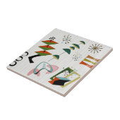 Retro Eames-Era Atomic Geïnspireerd Tegeltje (Zijkant)