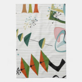 Retro Eames-Era Atomic Geïnspireerd Theedoek (Verticaal)