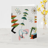 Retro eames-Era Geïnspireerd Atoom Kaart (Gele Bloem)