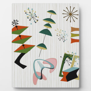 Retro Eames-tijdperk atoom geïnspireerd Fotoplaat