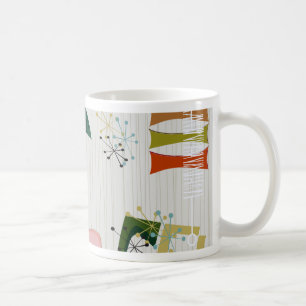 Retro Eames-tijdperk atoom geïnspireerd Koffiemok