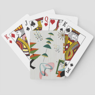Retro Eames-tijdperk atoom geïnspireerd Pokerkaarten