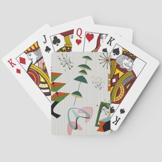 Retro Eames-tijdperk atoom geïnspireerd Pokerkaarten (Achterkant)