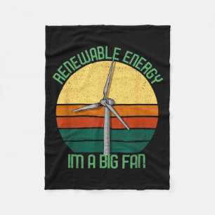 Retro Earth Day Hernieuwbare Energie Ik Ben Een Gr Fleece Deken