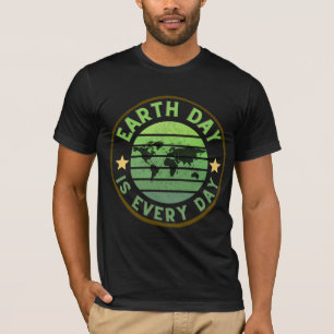 Retro Earth Day Is Elke Dag Vintage Badge T-Shirt
