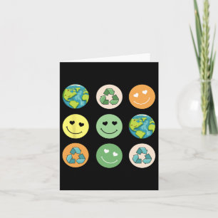 Retro Earth Day Smile Verminder hergebruik Recycle Kaart