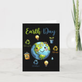 Retro Earth Day Verminderen Hergebruiken Recyclen Kaart (Voorkant)