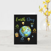Retro Earth Day Verminderen Hergebruiken Recyclen Kaart (Gele Bloem)