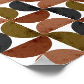 Retro Earth Tone Geometric Half-Moon Poster (Hoek)