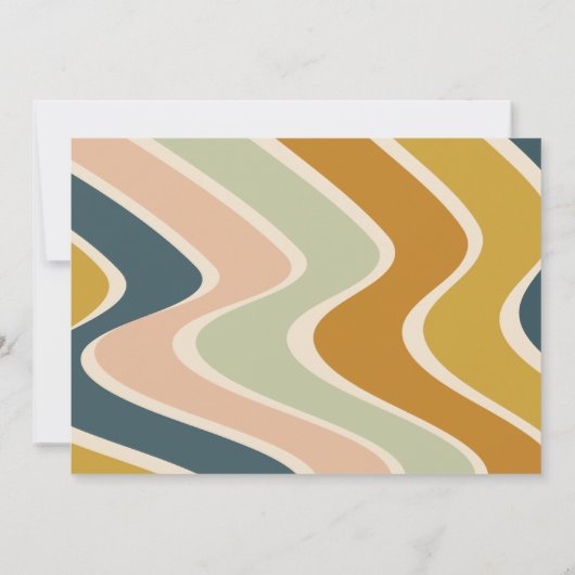 Retro Earthy Boho Abstract Wavy Pastel Wedding Save The Date (Achterkant)