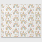 Retro Earthy Colors Waterverf Rainbow Sun Pattern Cadeaupapier (Vlak)