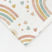 Retro Earthy Colors Waterverf Rainbow Sun Pattern Fleece Deken (Hoek)