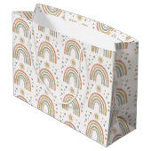 Retro Earthy Colors Waterverf Rainbow Sun Pattern Groot Cadeauzakje (Achterkant Gekanteld)
