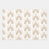 Retro Earthy Colors Waterverf Rainbow Sun Pattern Inpakpapier Vel (Voorkant 3)