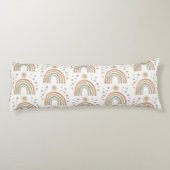 Retro Earthy Colors Waterverf Rainbow Sun Pattern Lichaamskussen (Achterkant)