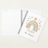 Retro Earthy Colors Waterverf Rainbow Sun Teacher Planner (Display)