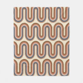 Retro Earthy Wavy Lines in Brown Fleece Deken (Voorkant)