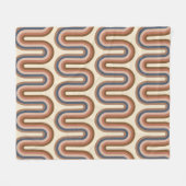 Retro Earthy Wavy Lines in Brown Fleece Deken (Voorkant (Horizontaal))