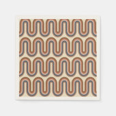 Retro Earthy Wavy Lines in Brown Servet (Voorkant)