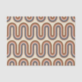 Retro Earthy Wavy Lines in Brown Tissuepapier (Voorkant)
