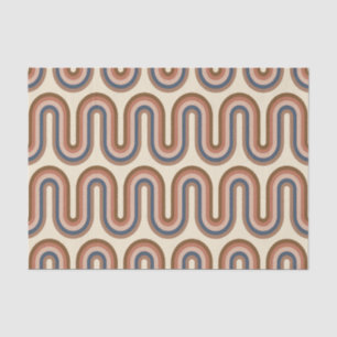 Retro Earthy Wavy Lines in Brown Tissuepapier