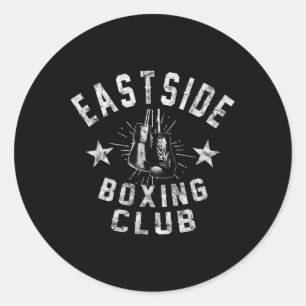 Retro East Side Boksclub - noodlijdend Ronde Sticker