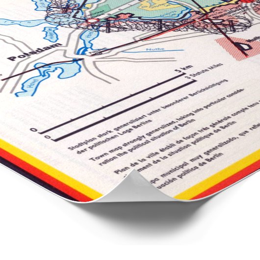 Retro East/West Berlin Map Poster (Hoek)