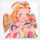 Retro  Easter Angel Holiday sticker (Voorkant)