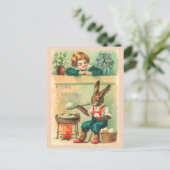 Retro Easter Bunny Briefkaart (Staand voorkant)
