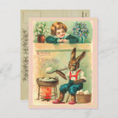 Retro Easter Bunny Briefkaart (Voorkant / Achterkant)