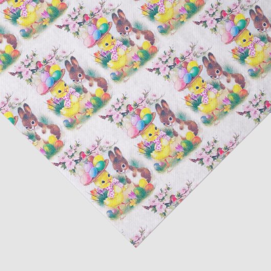 retro  easter bunny chick tissuepapier (Detail)