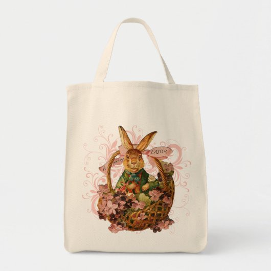 Retro Easter Bunny-Tas Tote Bag (Voorkant)
