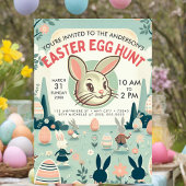 Retro Easter Egg Hunt Uitnodiging