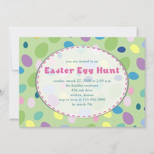 Retro Easter Eggs Party Uitnodiging (Voorkant)