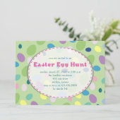 Retro Easter Eggs Party Uitnodiging (Staand voorkant)