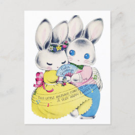 Retro Easter Rabbits Briefkaart
