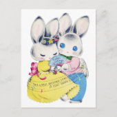 Retro Easter Rabbits Briefkaart (Voorkant)