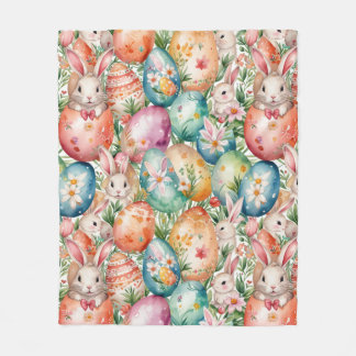 Retro Easter seamless pattern. Watercolor Fleece Deken