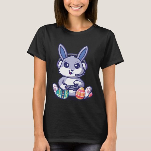 Retro Easter Video Game Easter Gaming Graphics Hap T-shirt (Voorkant)