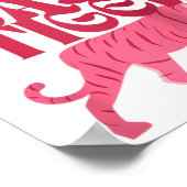 Retro Easy Tiger Boho Tattoo Style Valentijnsdag Poster (Hoek)