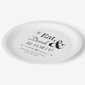 Retro Eat Drink & Be 40th Verjaardag Papieren Bordje (Gekanteld)